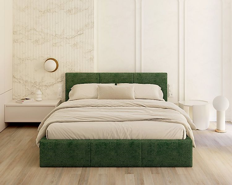 thematys Polsterbett mit Bettkasten Stauraumbett, aus hochwertigem CORD Sto günstig online kaufen