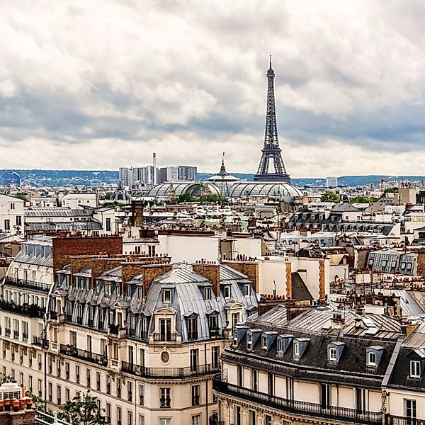 ESTAhome Fototapete Paris Ansicht Beige und Grau 2,79 x 2,79 m 158810 günstig online kaufen