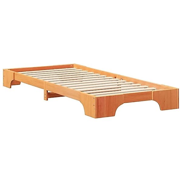 vidaXL Bodenbettgestell Braun 100 x 210 cm Massivholz Kiefer 872898 günstig online kaufen
