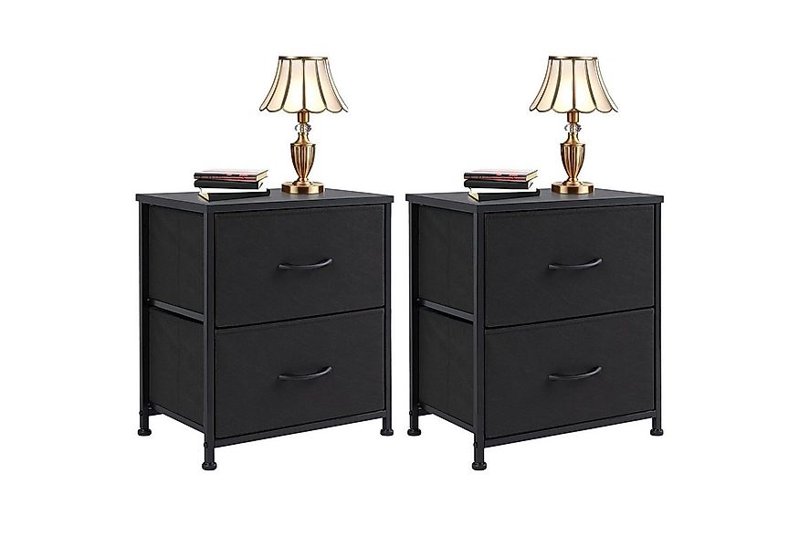 DUMOS Nachttisch Nachttisch mit 2 Schubladen, Stoffkommode,Nachtkommode (ei günstig online kaufen