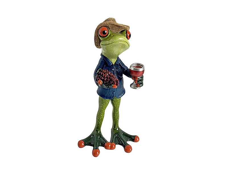 formano Dekofigur Frosch Winzer mit Weinglas und Trauben Froschhausen Figur günstig online kaufen