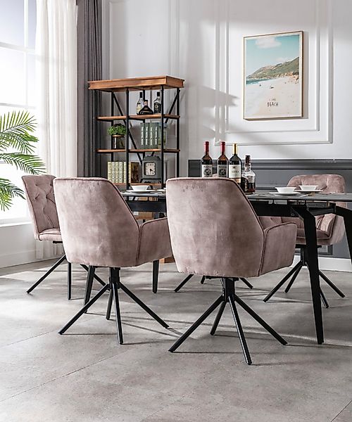 byLIVING Esszimmerstuhl "Sarina", (Set), 2 St., Samtstoff Velvet, 2er-Set, günstig online kaufen