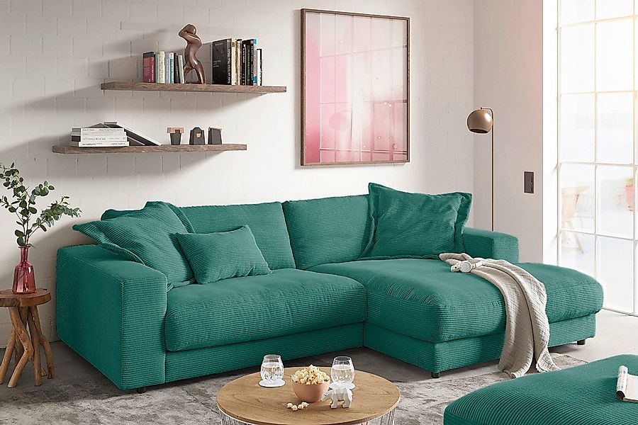 KAWOLA Ecksofa MADELINE, Sofa Cord Longchair günstig online kaufen
