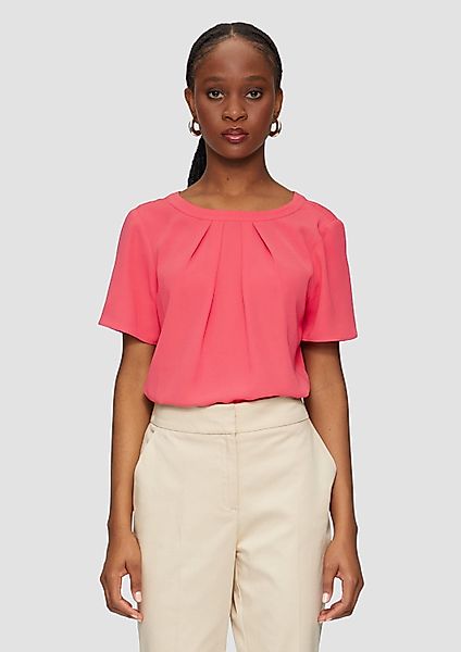 s.Oliver Kurzarmbluse Bluse Crêpe-Bluse mit Falten günstig online kaufen