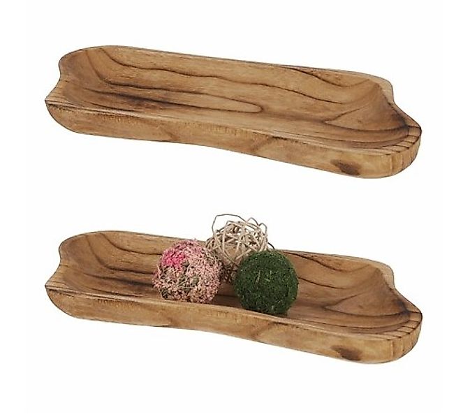 Deko-Schale 1 Stück geflammt ca. 45x4x21 cm Holz günstig online kaufen