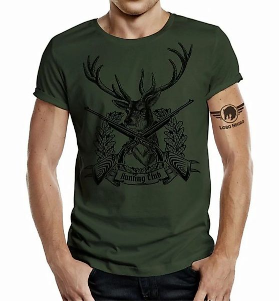 LOBO NEGRO® T-Shirt für den Jäger: Hunting Club II Hirsch in oliv günstig online kaufen