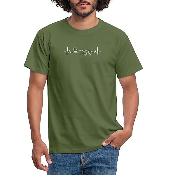 Spreadshirt T-Shirt Flugzeug Geschenk Pilot Herzschlag günstig online kaufen