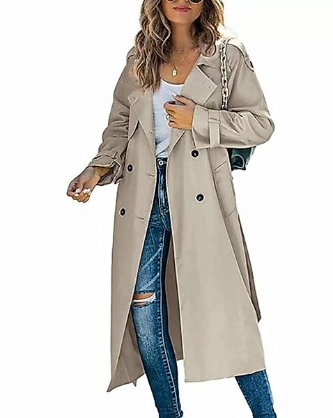 FIDDY Trenchcoat Zweireihiger langer Windjacke für Damen, winddicht, klassi günstig online kaufen