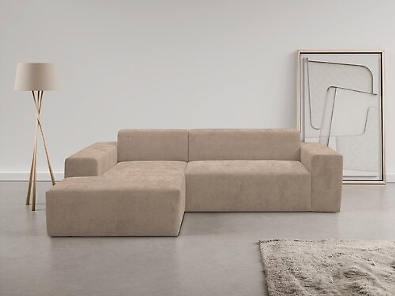 WERK2 Ecksofa »Zeus-L modern & zeitlos, Breite 253 cm, bequemes Sofa« Curvy günstig online kaufen