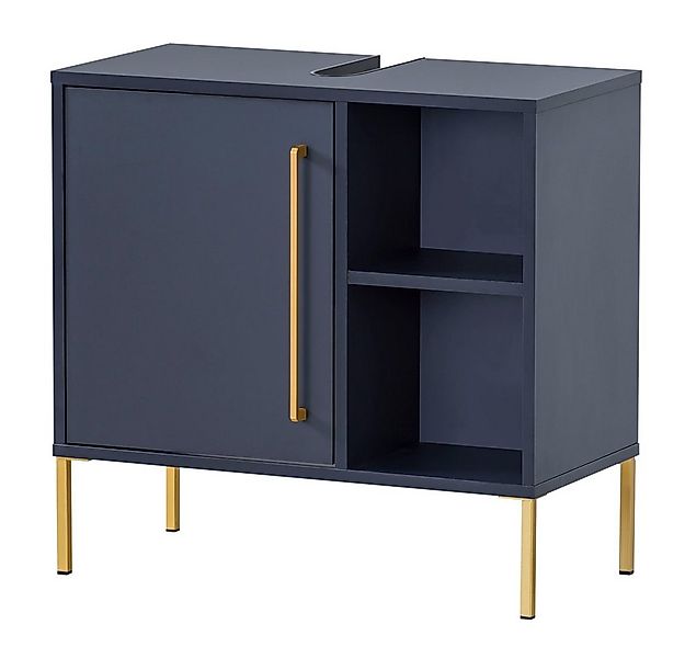 Lomadox Waschbeckenschrank KELLA-80 Bad Waschbeckenunterschrank in nachtbla günstig online kaufen