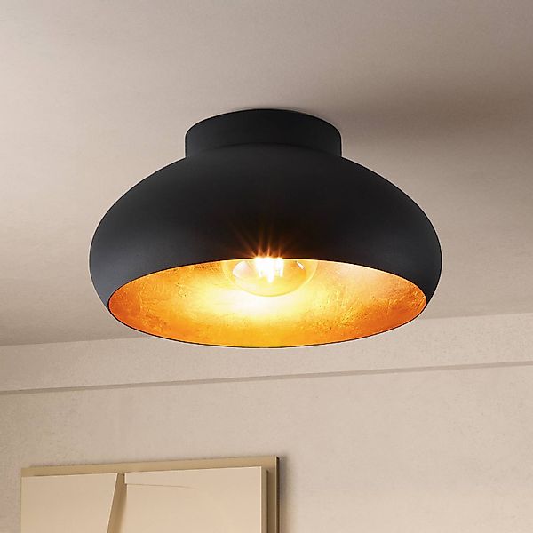 EGLO Mogano 2 Deckenleuchte, Ø28cm, schwarz/gold günstig online kaufen