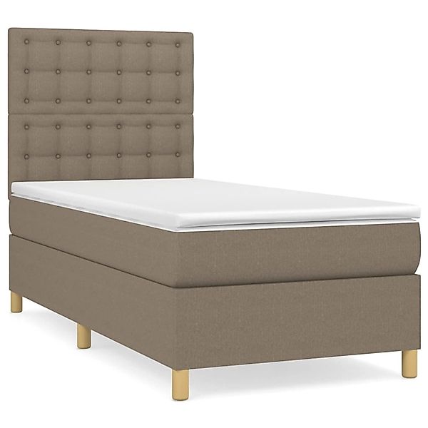 vidaXL Boxspringbett mit Matratze Taupe 100x200 cm Stoff1366898 günstig online kaufen