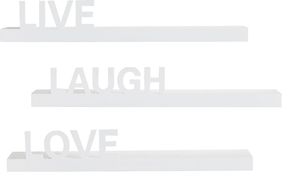 my home Deko-Wandregal »Live - Love - Laugh«, (Set, 3 St., 3-tlg. Set), Dek günstig online kaufen