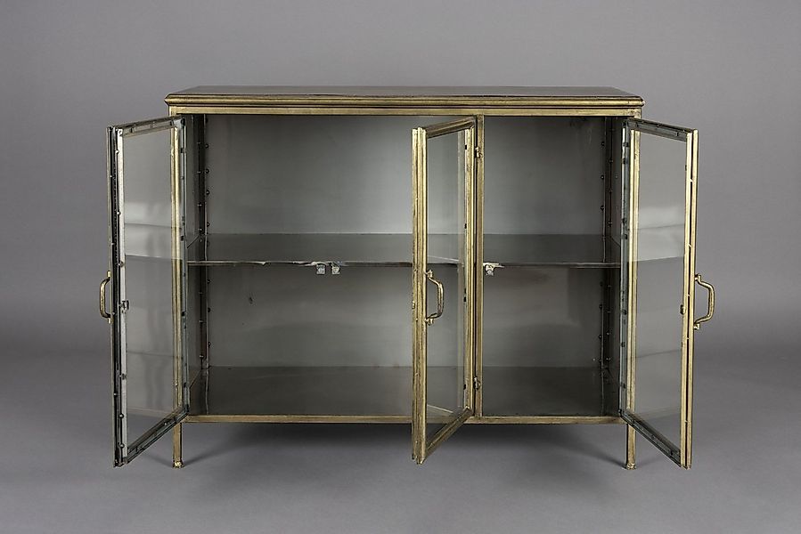 Dutchbone Vitrine Vintage Vitrine Sideboard Gertlush Antik-Messing Metall günstig online kaufen