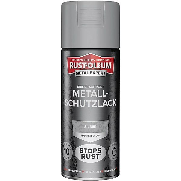 Rust-Oleum Metal Expert Hammerschlag Sprühfarbe Silber 400 ml günstig online kaufen