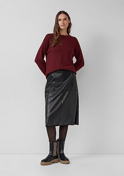 s.Oliver Midirock Rock Midi-Rock aus Kunstleder in A-Linie günstig online kaufen