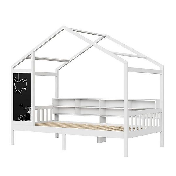 FUROKOY Hausbett Kinderbett Einzelbett 90x200cm Massivholz Hausbett mit Dac günstig online kaufen