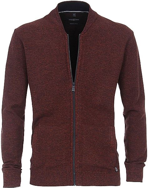 Casa Moda Strickjacke Melange Bordeaux - Größe XXL günstig online kaufen