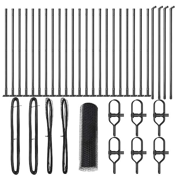 vidaXL Zaunpfosten Grau 50 x 0,6 m 13 mm Maschenweite Stahl und PVC 3353685 günstig online kaufen