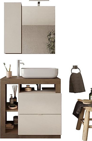 welltime Badmöbel-Set Hamburg, Badezimmerset 2tlg. Breite 79 cm, Badmöbel, günstig online kaufen