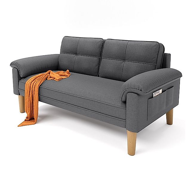Bealife 2-Sitzer Kleine Couch, mit Armlehne und Seitentasche, 144 x 77 x 77 günstig online kaufen