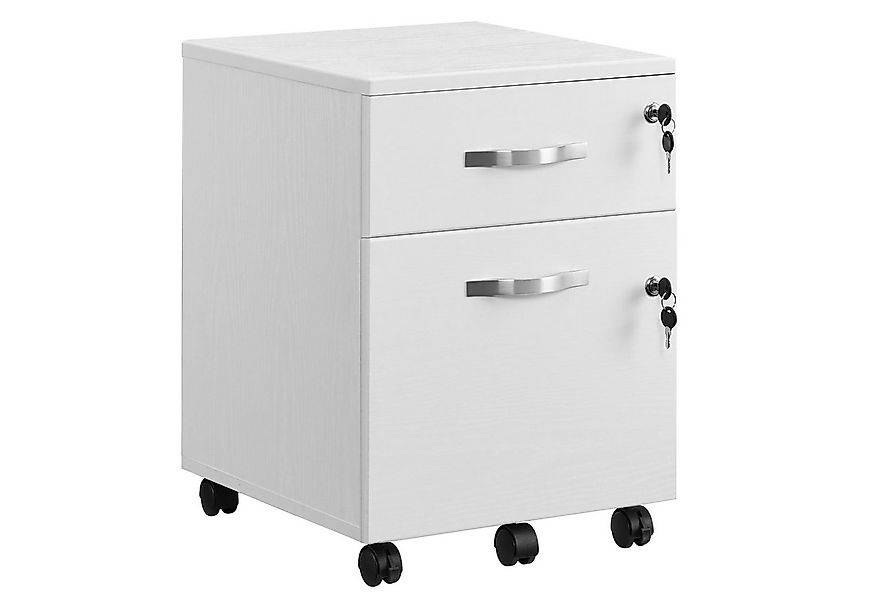 VASAGLE Aktenschrank Rollcontainer, abschließbar, mit 2 Schubladen, 5 Rolle günstig online kaufen
