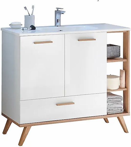 Saphir Badmöbel-Set »Quickset Mineralmarmor-Waschtisch mit Unterschrank, 10 günstig online kaufen