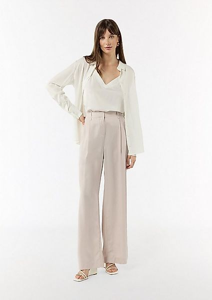 comma Chinos Hose Wide-Leg-Hose aus Lyocell mit Elastikbund und angedeutete günstig online kaufen