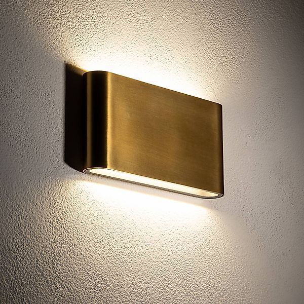 LED-Wandleuchte Semi M, Aluminium, gold, Länge 17,5 cm günstig online kaufen