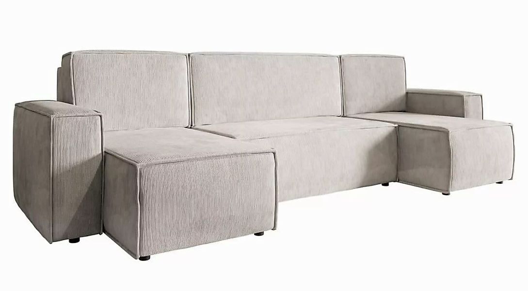 | U-förmiges Sofa Crusado mit Schlaffunktion Chenille günstig online kaufen