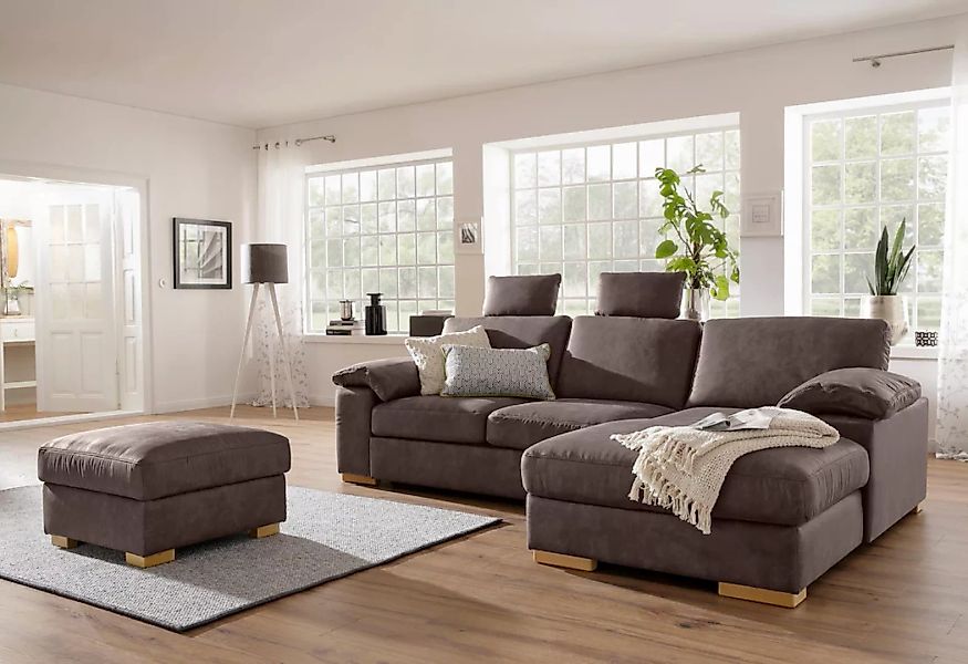 Home affaire Ecksofa "Ventura L-Form", wahlweise mit Bettfunktion und Bettf günstig online kaufen