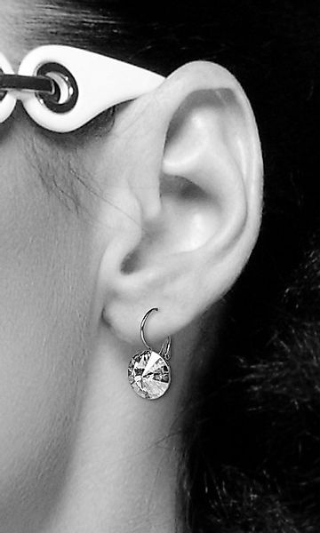 LUISIA® Paar Ohrhänger Silberne Ohrringe "Rivoli" mit 12 mm Kristallen von günstig online kaufen