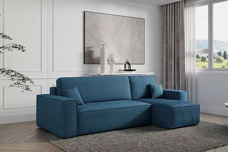 Compleo Ecksofa Cordsofa, Modern Couch-L, universelle Ottomane CARLS, Moder günstig online kaufen