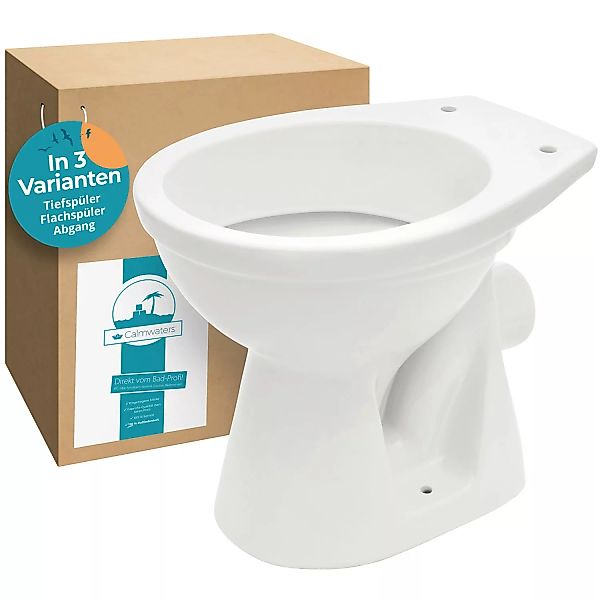 Calmwaters Stand-WC Universal Weiß Tiefspüler Abgang Waagerecht 07AB2318 günstig online kaufen