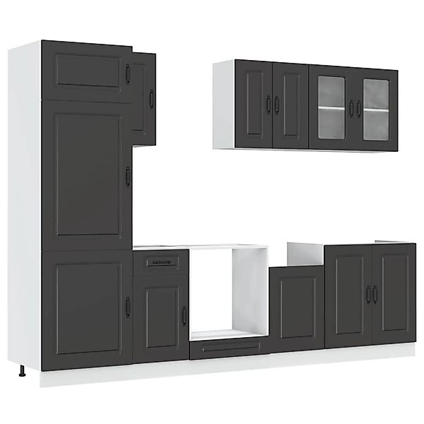 vidaXL 8-Tlg Küchenschrank-Set Kalmar Schwarz Holzwerkstoff 3314792 günstig online kaufen