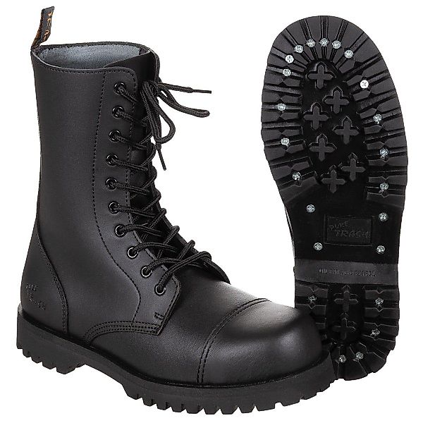 PureTrash Springerstiefel schwarz oder Stahlkappenstiefel 10-Loch günstig online kaufen