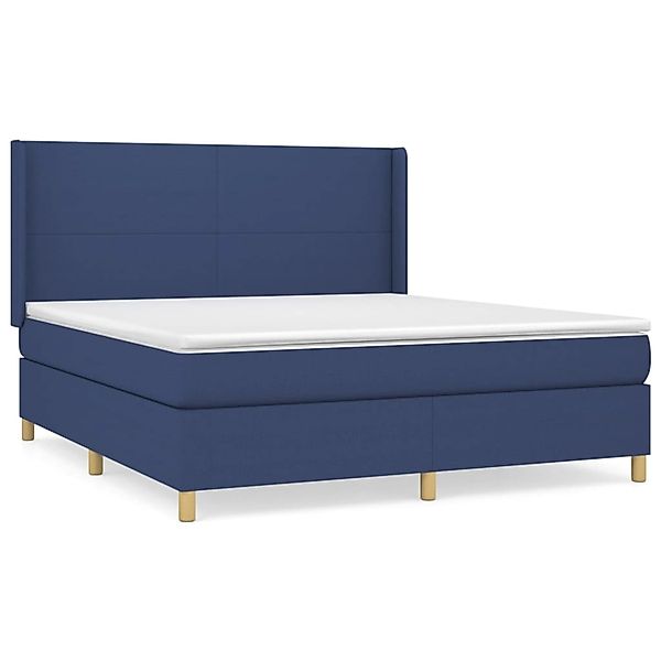 vidaXL Boxspringbett mit Matratze Blau 180x200 cm Stoff1396525 günstig online kaufen