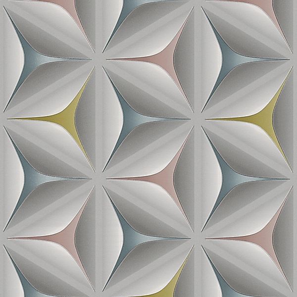 PROFHOME 960422-GU 3D Tapete Blumen Matt Grau Rosa Blau 0,53 m x 10,05 m 5, günstig online kaufen