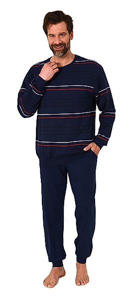 Normann Pyjama Herren Schlafanzug mit Bündchen in warmer Kuschel Interlock günstig online kaufen