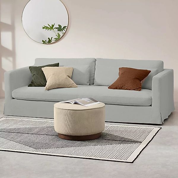 Arabelo 4-Sitzer Sofa, Baumwoll-Leinen-Mix in Mineralgrau - MADE.com günstig online kaufen