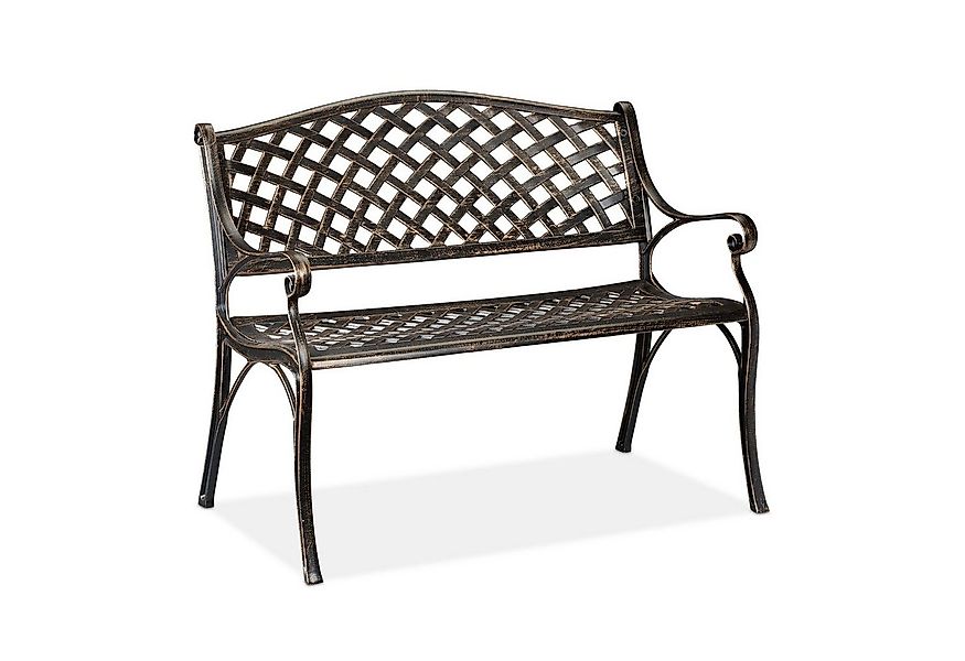 relaxdays Gartenbank Metall in Schwarz Bronze günstig online kaufen