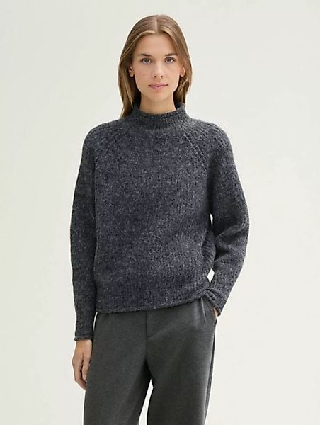 TOM TAILOR Denim Strickpullover Relaxed Pullover mit Stehkragen mit Ballonä günstig online kaufen