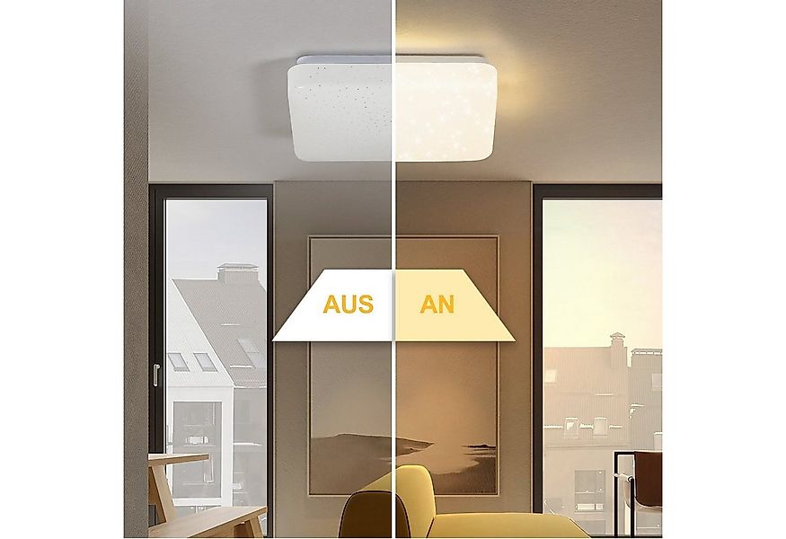ZMH LED-Sternenhimmel Wohnzimmer Modern Sternenhimmel Deckenlampe Rund/Quad günstig online kaufen