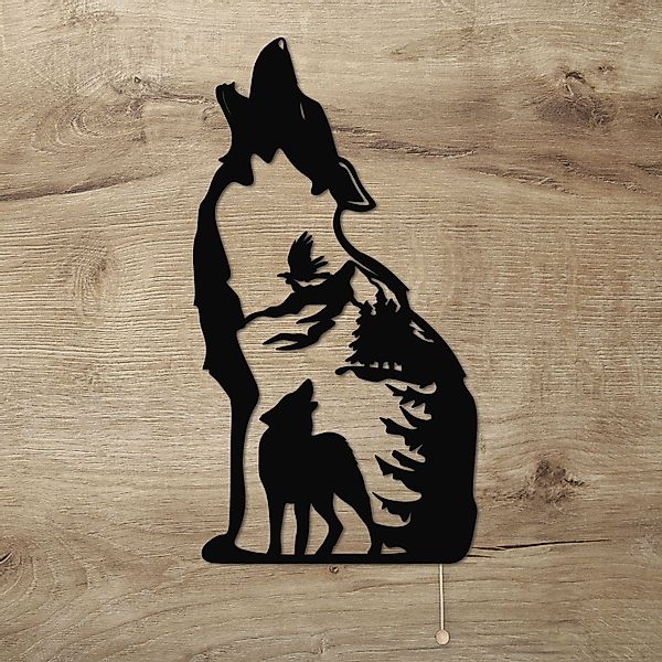 Namofactur LED Dekolicht Heulender Wolf Wand günstig online kaufen