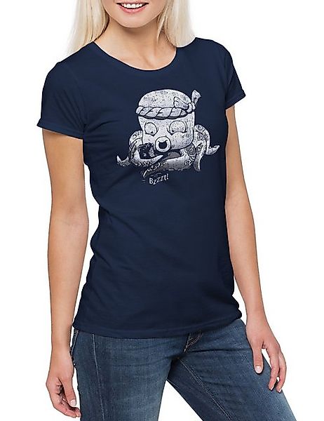 Urban Backwoods Print-Shirt Tattoo Octopus Damen T-Shirt Tintenfisch Art Tä günstig online kaufen