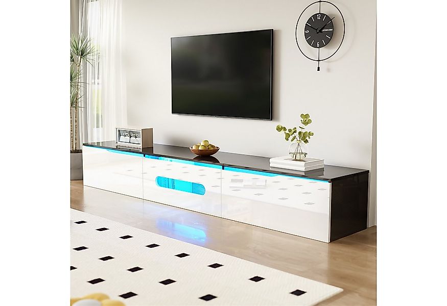 Merax Lowboard (180 L x 35 B x 30 H, 1 St), Hochglanz TV-Schrank mit LED-Be günstig online kaufen