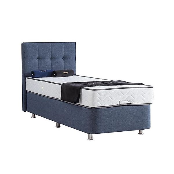 JVmoebel Bett Bett Blau Einzelbett Metall Modern Betten Luxus Stoff Bett, M günstig online kaufen