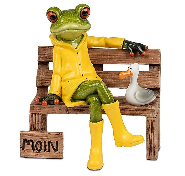 formano Sammelfigur Frosch auf Bank 13cm maritime Deko mit Moin-Gruß Möwe u günstig online kaufen