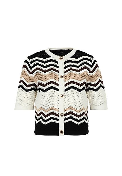 Zero Strickjacke "zero Damen Strickjacke mit Zickzackmuster", Knopfleiste günstig online kaufen