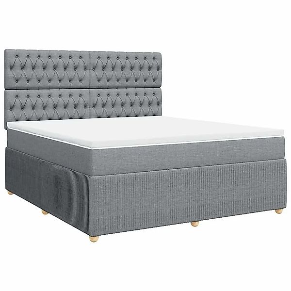 vidaXL Boxspringbett mit Matratze Hellgrau 180x200 cm Stoff 3292142 günstig online kaufen